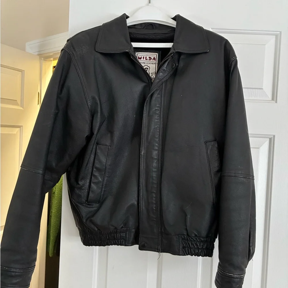 🆕 New Listing! Vintage Wilda Men's Classic Black Bomber Jacket SZ S